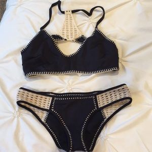 Victoria’s Secret black bralette Swim crotchet